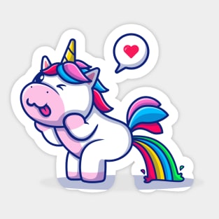 Cute Unicorn Poop Rainbow Sticker